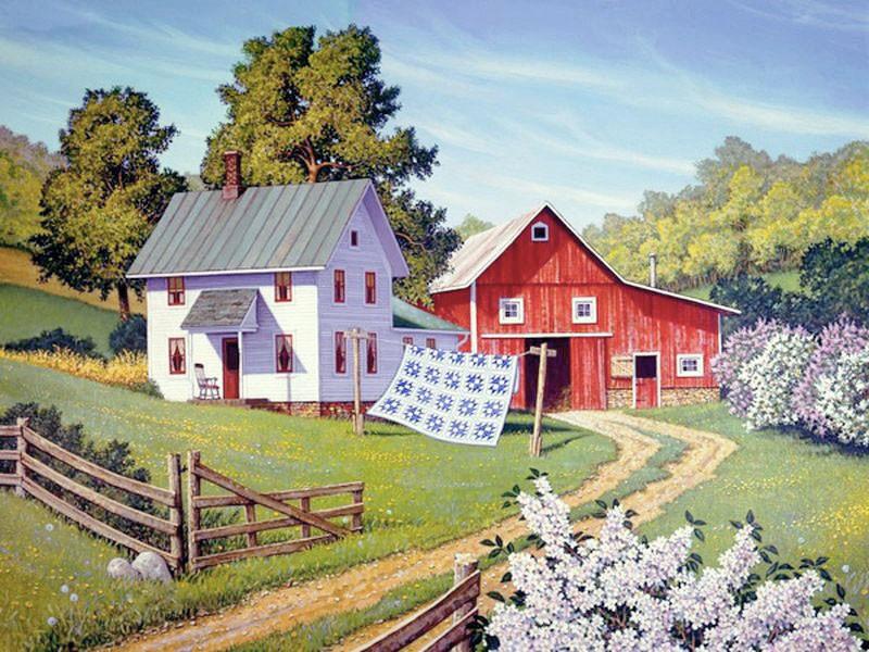 Набор для алмазной живописи Пейзаж Ферма 5D DIY Алмазная вышивка крестиком Весенняя мозаика со стразами Домашний декор