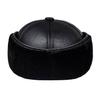 Black Velvet Cotton Cap Leather Cap Ear Protection Middle-aged and Elderly Warm Baseball Cap