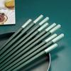 1/2/5 пара зеленых нескользящих многоразовых палочек для еды, набор палочек для еды из домашнего сплава, китайская еда, японская корейская суши, лапша