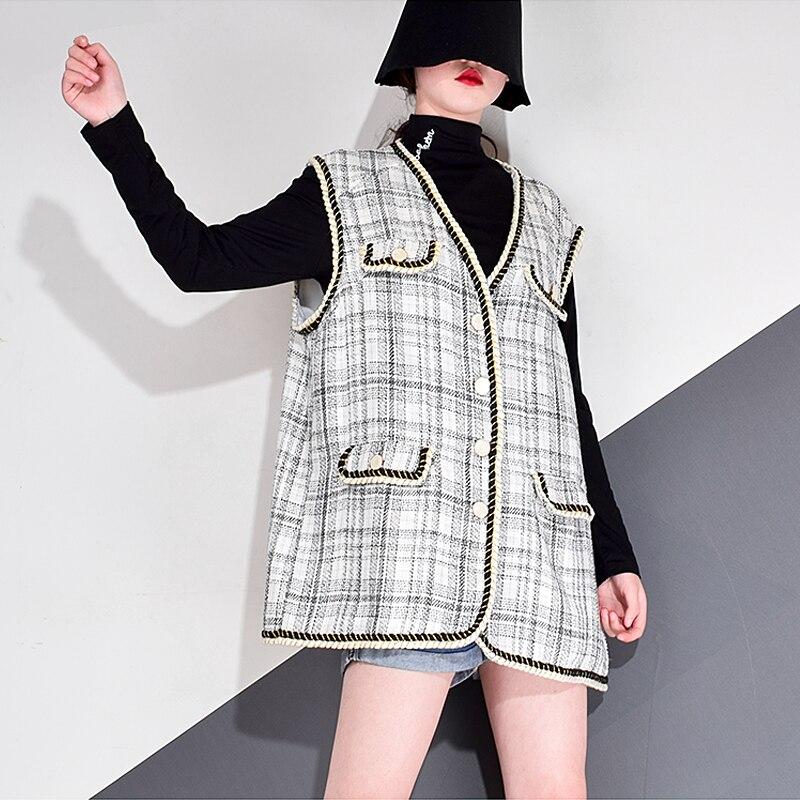 Xitao Полосатый жилет, модный повседневный свободный жилет без рукавов с одной грудью ZP3223