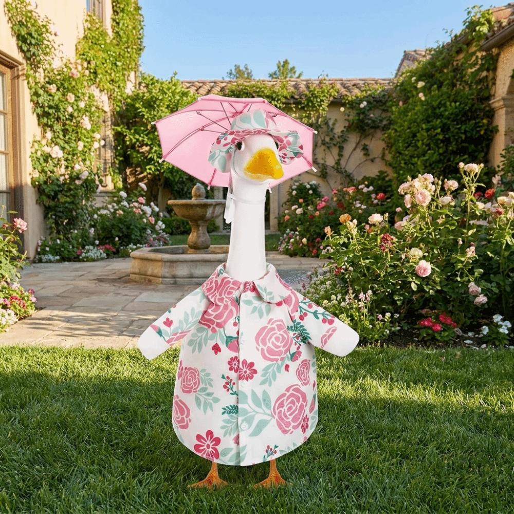 with Umbrellas Porch Goose Outfit Decorative Goose Statue Costume Lawn Goose Clothes Celebration