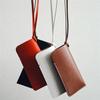 Hanging Neck Outdoor Glasses Storage Bag PU Leather Women Eyeglass Cover Sunglasses Storage Clip