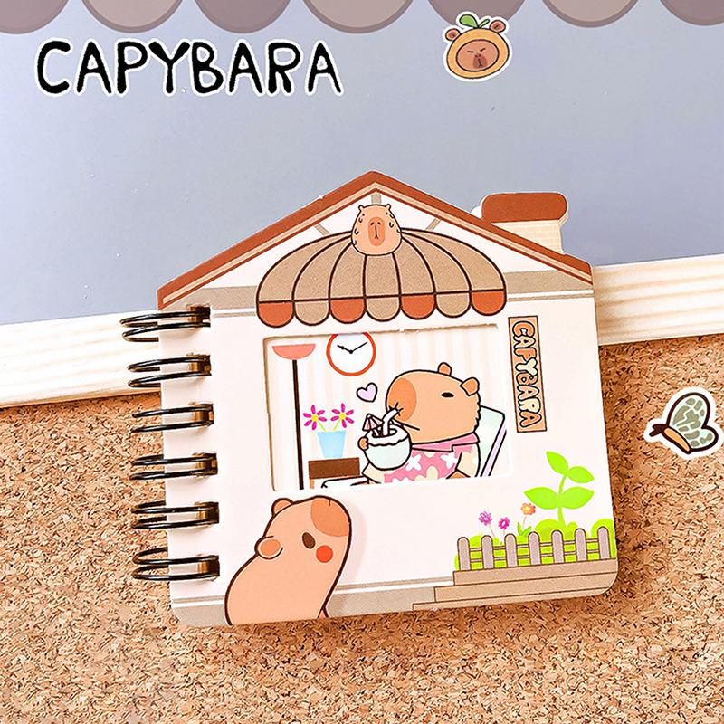Creative Funny Capybara Hollow Coil Notebook Portable Mini Paper Memo Pad Diary Journal Book Students Stationery School Supplies