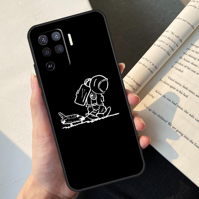 Мультяшный Космический Астронавт Чехол Для Oppo A54 A74 A94 A17 A57 A77 A76 A16 A96 A18 A60 A80 A40 A38 A58 A78 A98 A15 A5 Pro