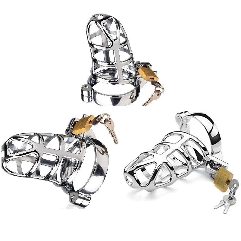 Penis Cock Ring Sleeve Lock Chastity Belt Sex Toys for Men Metal Cock Cage Male Chastity Device Lockable 40/45/50mm