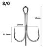 10 шт./коробка Огромные тройные крючки 4X прочные 6/0#-10/0# Рыболовный крючок Острый с бородкой Углеродистая сталь Якорная оснастка Круглый загиб Угол для крупной рыбы