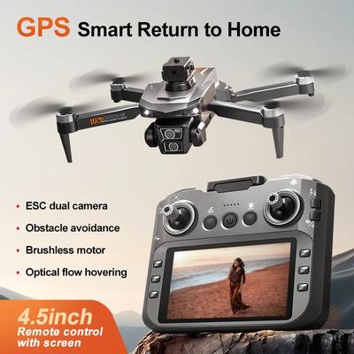 Дрон LU30 4K HD Камера 5G WIFI Большой 4,5-дюймовый Экран RC Дрон Профессиональный Квадрокоптер с GPS Предотвращение Препятствий Бесколлекторный FPV Дрон RC Дрон БПЛА