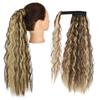 XINRAN Corn Wavy Long Ponytail Synthetic for Women Hairpiece Wrap On Clip Hair Extensions Black Brown Pony Tail Blonde Hair