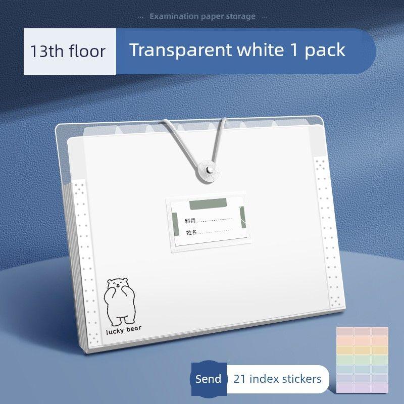 Pupils Transparent Insert Test Paper Organize Fantastic Middle School Students Book Clip Classification Cartoon Folder Paper Info Booklet Buggy Bag