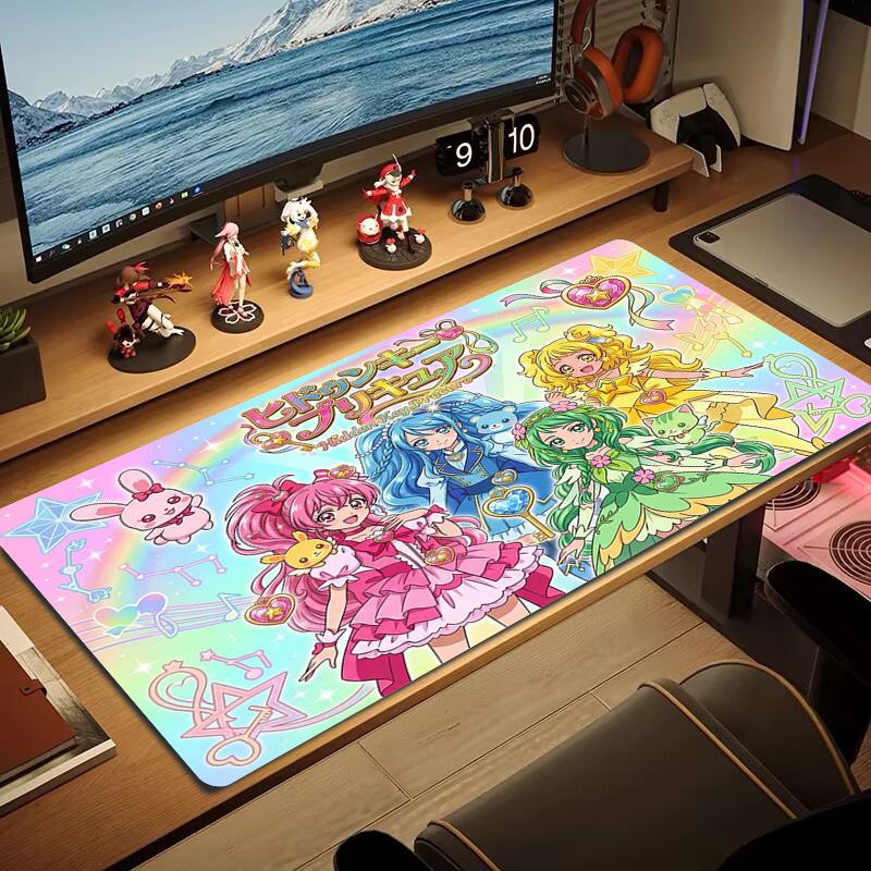 Hidden Key Precure Color Mouse Pad Large Gaming Table Cushion Non-slip Laptop Tablet Big Mousepad XXL Mat Mini PC Playmat With Lock edge