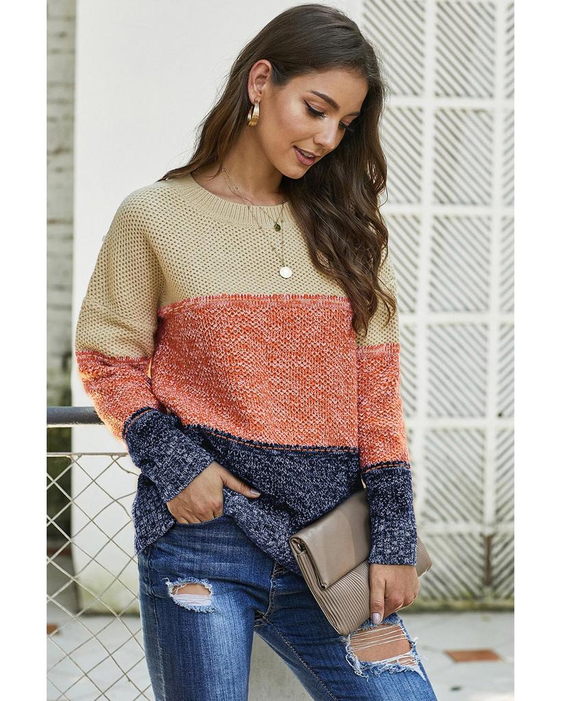 Azura Exchange Netted Texture Pullover Sweater