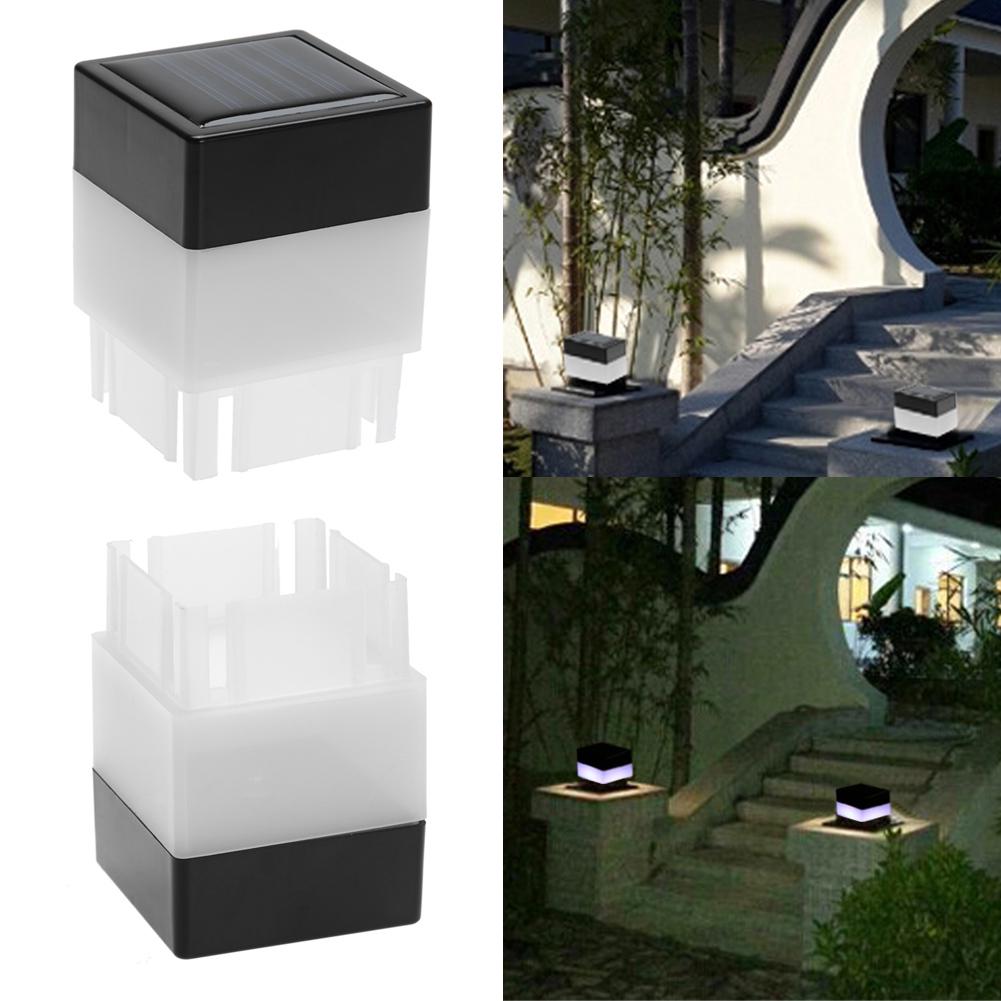 Waterproof Fence Lamp Solar Powered Post Lamp LED Solar Column Head Pillar Lamp for Courtyard Landscape Garden Decor