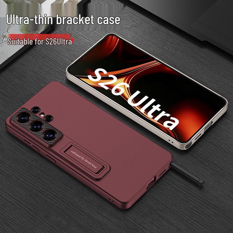 Тонкий чехол-подставка Samsung S26 - Защитная крышка однотонного цвета