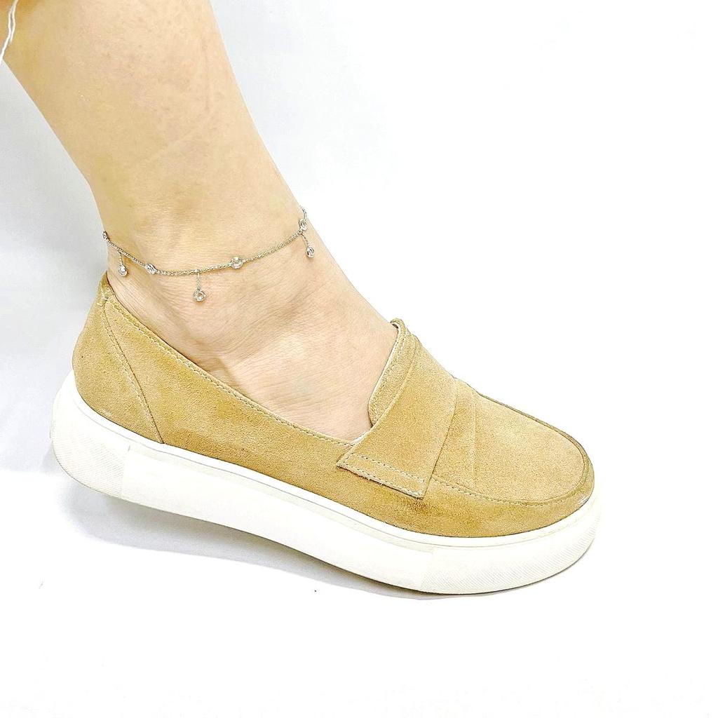 Серебряный браслет на ногу с фианитами (2079590)