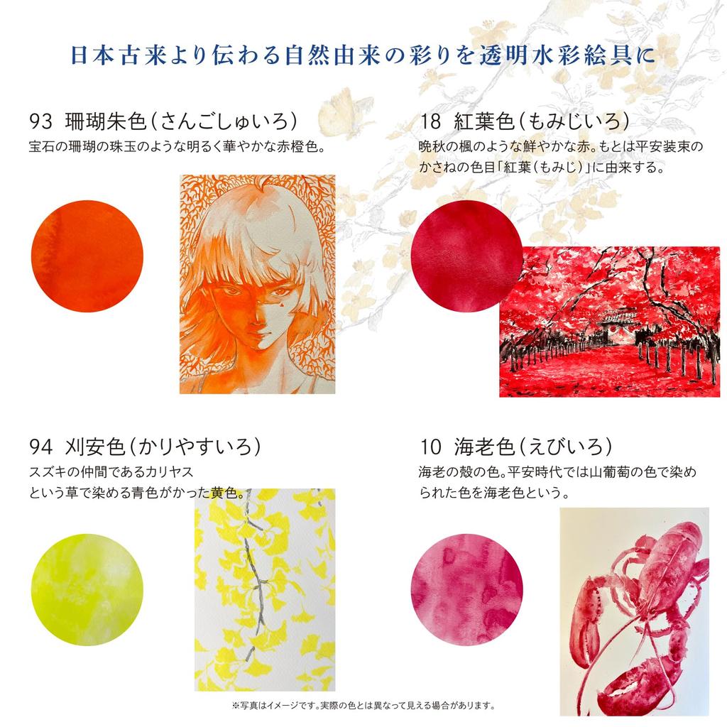 Прозрачная акварельная краска Turner Color Japanesque Color III, набор из 12 цветов, 5 мл, WT00512D