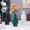 Смола Робот Ваза Орнамент Скандинавский Стиль Творчество Блок Человек Настольный Цветочная Ваза Шкаф Домашнее Украшение Цветочная Аранжировка Устройство