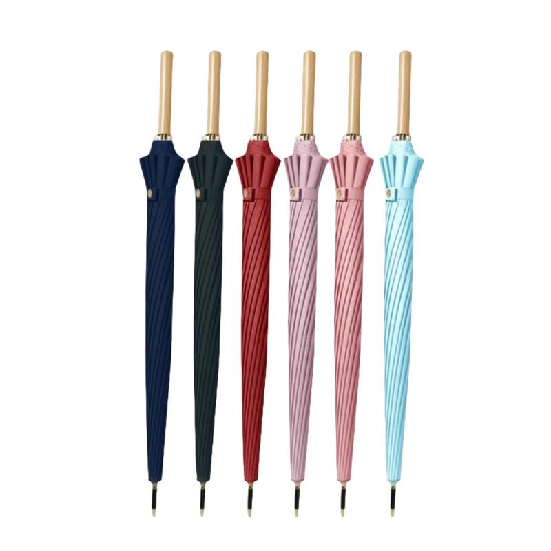 16-Rib Automatic Long Handle Umbrella