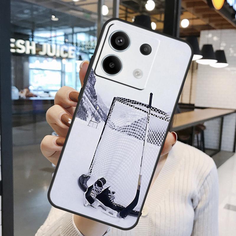 Чехол для телефона Xiaomi Redmi Note 11 9 10 12 13 14 15 Pro Plus Redmi 15 15C 10C 12C 13C 14C с рисунком клюшки и шайбы