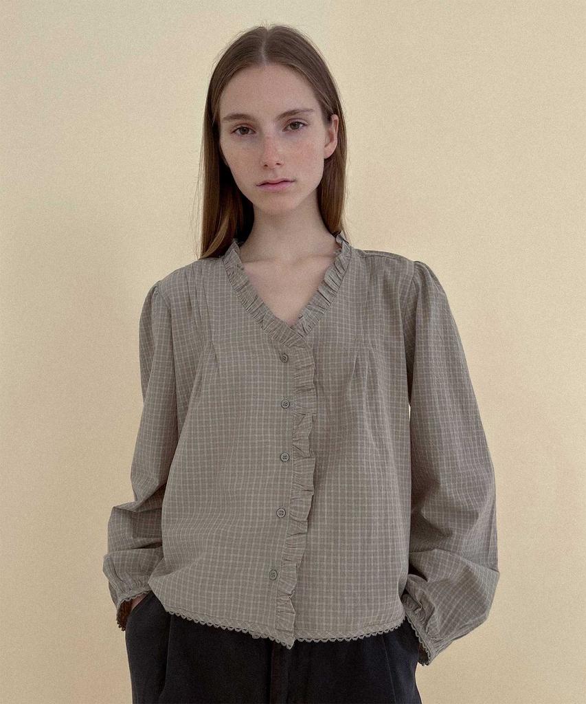 STUDIO SALT Freesia Ruffle Blouse_Khaki