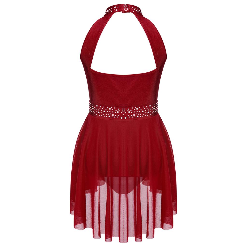 Детское лирическое трико без рукавов для девочек, гимнастический костюм для выступлений