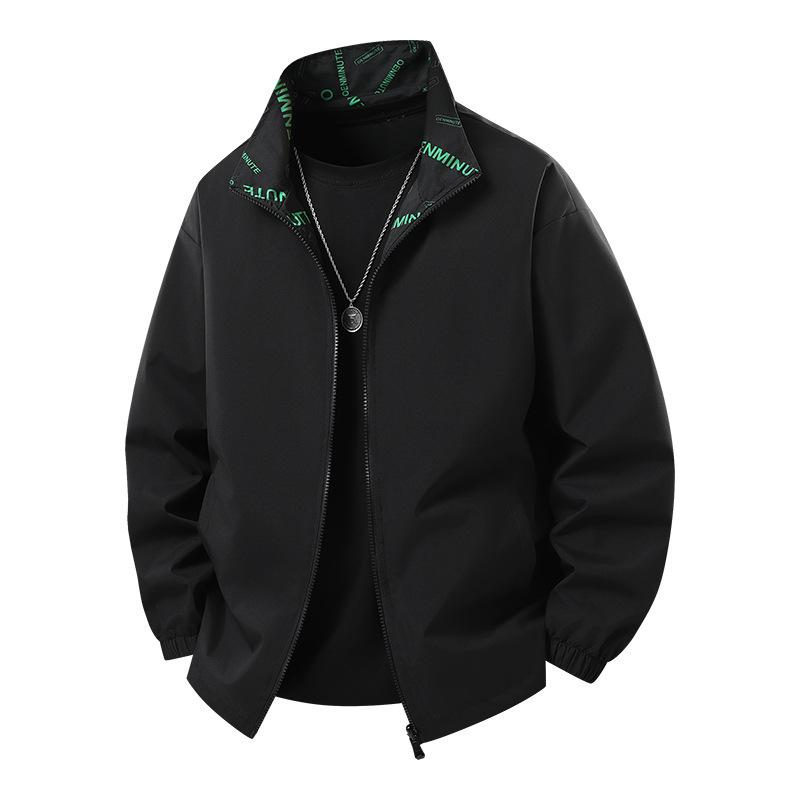 New Spring and Autumn Stand-up Collar Jacket Casual Loose Fashionable Jacket Sports Versatile Jacket Men