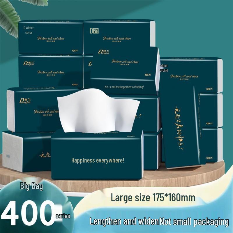 5-Ply Extra Thick Virgin Wood Pulp Facial Tissues, 420 Tissues, Pull-Out Style, Full Box Value Pack