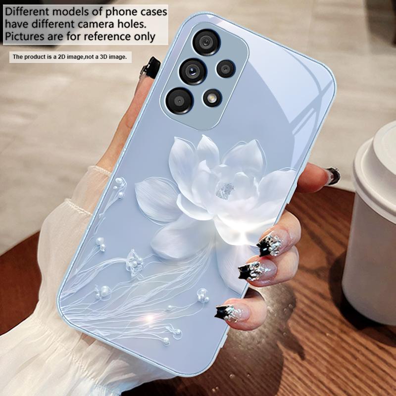 Туманные и нежные цветы Для Samsung S25 S25 Edge S25Ultra S8 9 S10 20 U ltra S21 Pro 22 Plus S23 FE S24 Ultra Стеклянный чехол для телефона