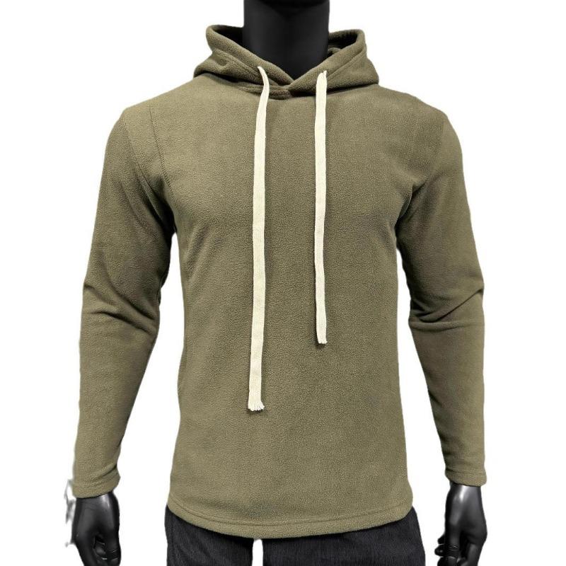 Men S Long Sleeve Pullover Fleece Sweatshirt Solid Color Casual