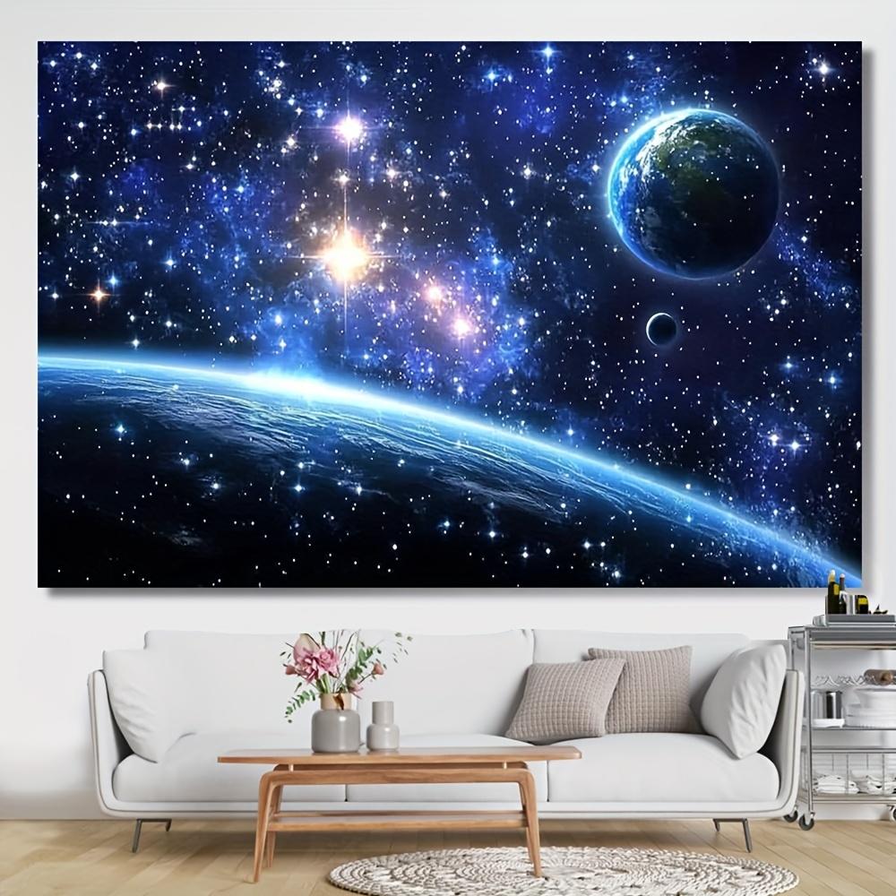 1 piece of Galaxy Starry Background Frame - Vibrant cosmic scene featuring planets and stars