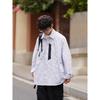 2024 Letter Long Sleeve Shirt Japanese Hong Kong Style Ins Loose Shirt Boys Summer Trendy Versatile Casual Coat