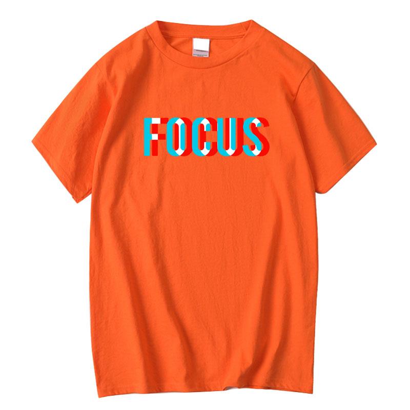 Unisexs Tshirt 100 Cotton Summer Loose Focus Print Unisex T Shirt Casual Loose oneck Unisex Tshirt Short Sleeve tshirt Male Tees