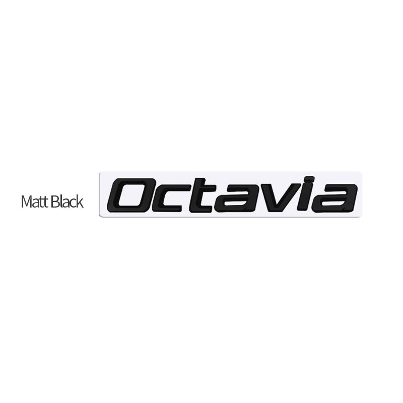 REOY4 MetaL 3D Badge Logo Car Rear Trunk Body Sticker Letter Emblem For Skoda OCTAVIA 4X4 Accessories Glossy Black Matte black