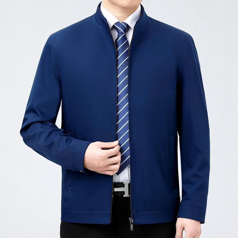 Куртка Мужская куртка Новая весна и осень воротник-стойка Деловой повседневный пиджак для папы среднего возраста Верх