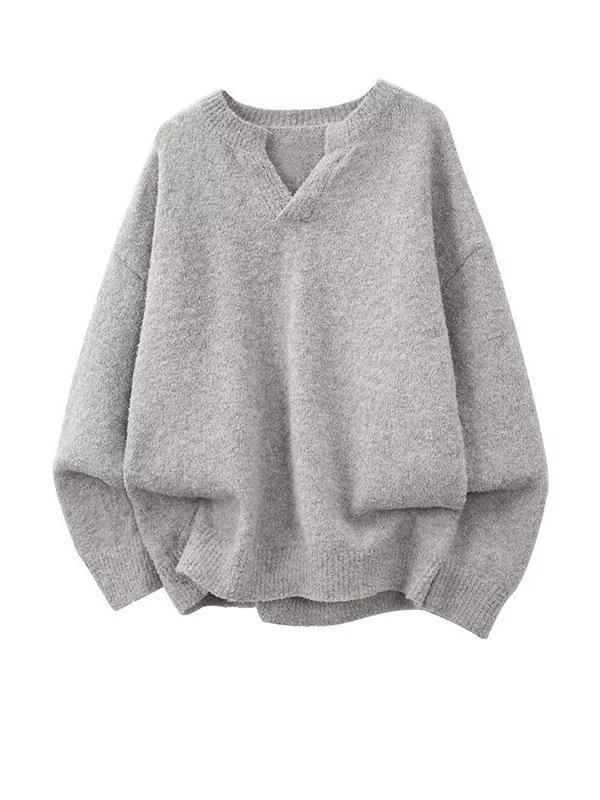 Men's Trendy V-Neck Sweater: Autumn/Winter Loose Fit Knit Top