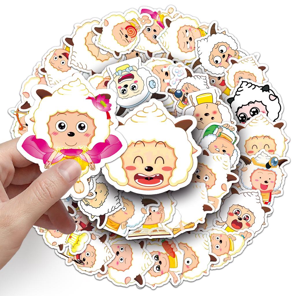52 Pictures of Lazy Sheep Personality Cartoon Cute Characters Decorate Water Cup Mobile Phone Case Computer Graffiti Stickers