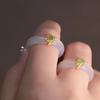 Chinese Retro Imitation Jade Ring  Delicate Stone Jewellery Minimalism Hanfu Matching Hand Ornaments