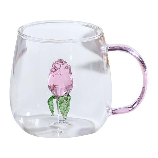 Handmade Glass Cup Animal Plant Shape Transparent Water Cup Cute Coffee Milk Drink Cup