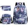 3Pcs/set 26 English Letter Printed Large Capacity Bookbag Backpack with Shoulder Bag Pencil Case for Teenager Student Boy Girl School Bag Kid Gift