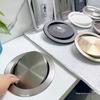 Круглая врезная мусорная корзина со скрывающейся крышкой для столешницы