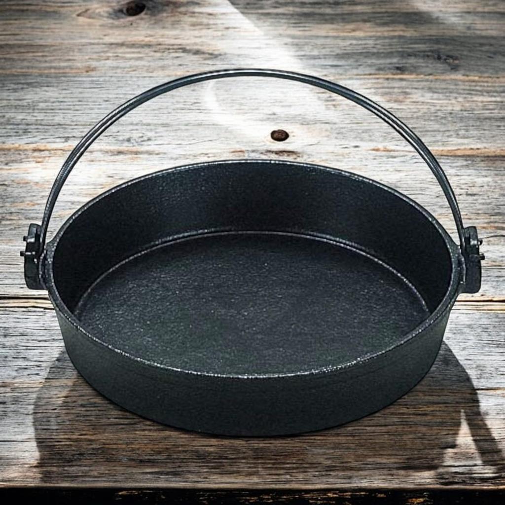 IH Compatible Classic Camping Pot 15cm Pot with Crane Iron Made in Japan J-kitchens 15x15x3.5cm