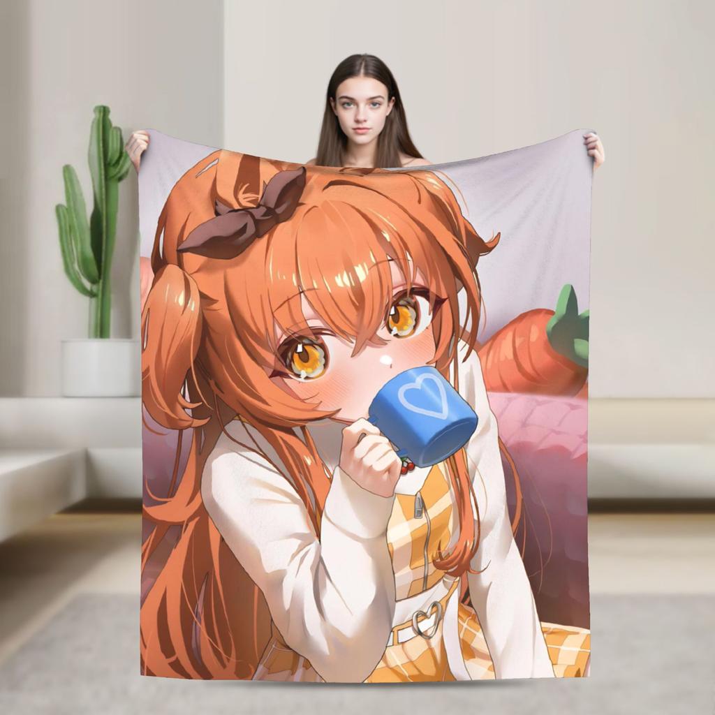 Umamusume Pretty Derby Mejiro Blanket Fleece Autumn/Winter  Portable Lightweight Throw Blanket for Bed Bedroom Rug Piece