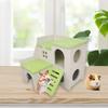Hamster Hideout House with Ladder Ventilated Design Double Layers Hedgehog Chinchilla Villa Living Hut