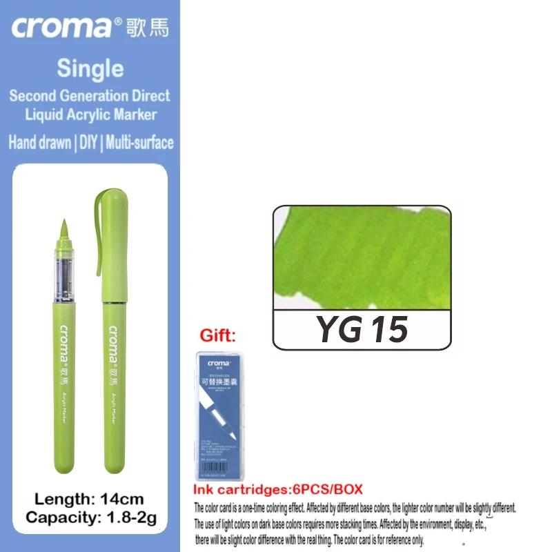 Набор многоразовых акриловых маркеров Croma 160/1 Colors с мягким наконечником, смываемые акварельные кисти, школьные принадлежности