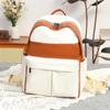 Color Block Backpack Women's College Style Schoolbag Large Capacity Lightweight Travel Backpack
