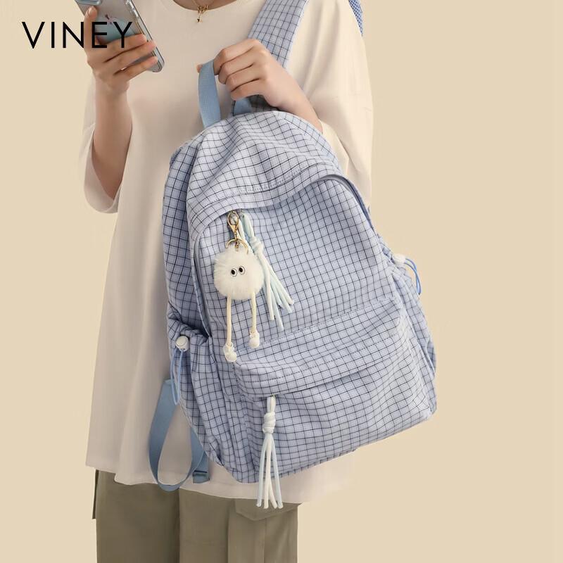 Viney Travel Backpack, Lightweight Bookbag, Commuter Bag, Casual, Blue