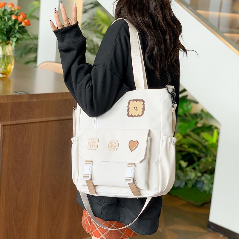 Большая вместительная студенческая сумка, портативная сумка через плечо, милая женская сумка через плечо