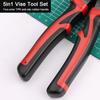 5in1 Multifunctional Interchangeable Heads Pliers Set Steel Wire Pliers Vise Stripping Pliers Set Multi Purpose