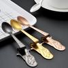 Cute Mermaid Spoon 304 Stainless Steel Teaspoon Long Handle Coffee Spoons Sugar Dessert Appetizer Seasoning Bistro Flatware Hanging Cup Scooper Drink