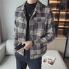 Men's Trendy Plaid Wool Jacket - Slim Fit, Thick Casual Coat for Autumn/Winter