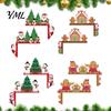 Christmas Housewarming Gift Door Topper, Wooden Corner Sign, Santa Snowman Gingerbread Rustic Holiday Accents Man Frame Decor for Home Party